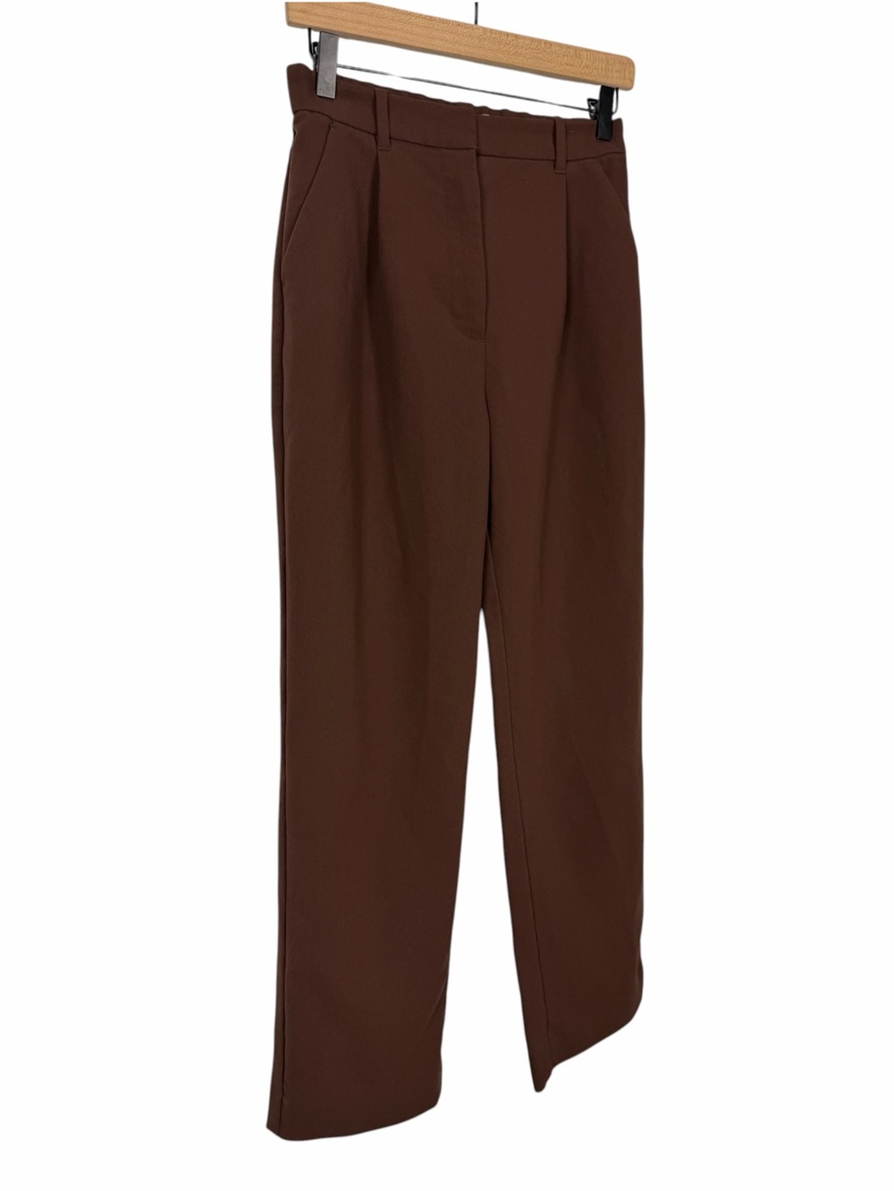 Abercrombie & Fitch Dress Pants Trousers High Rise Straight Leg Brown Size 26 - Picture 4 of 8